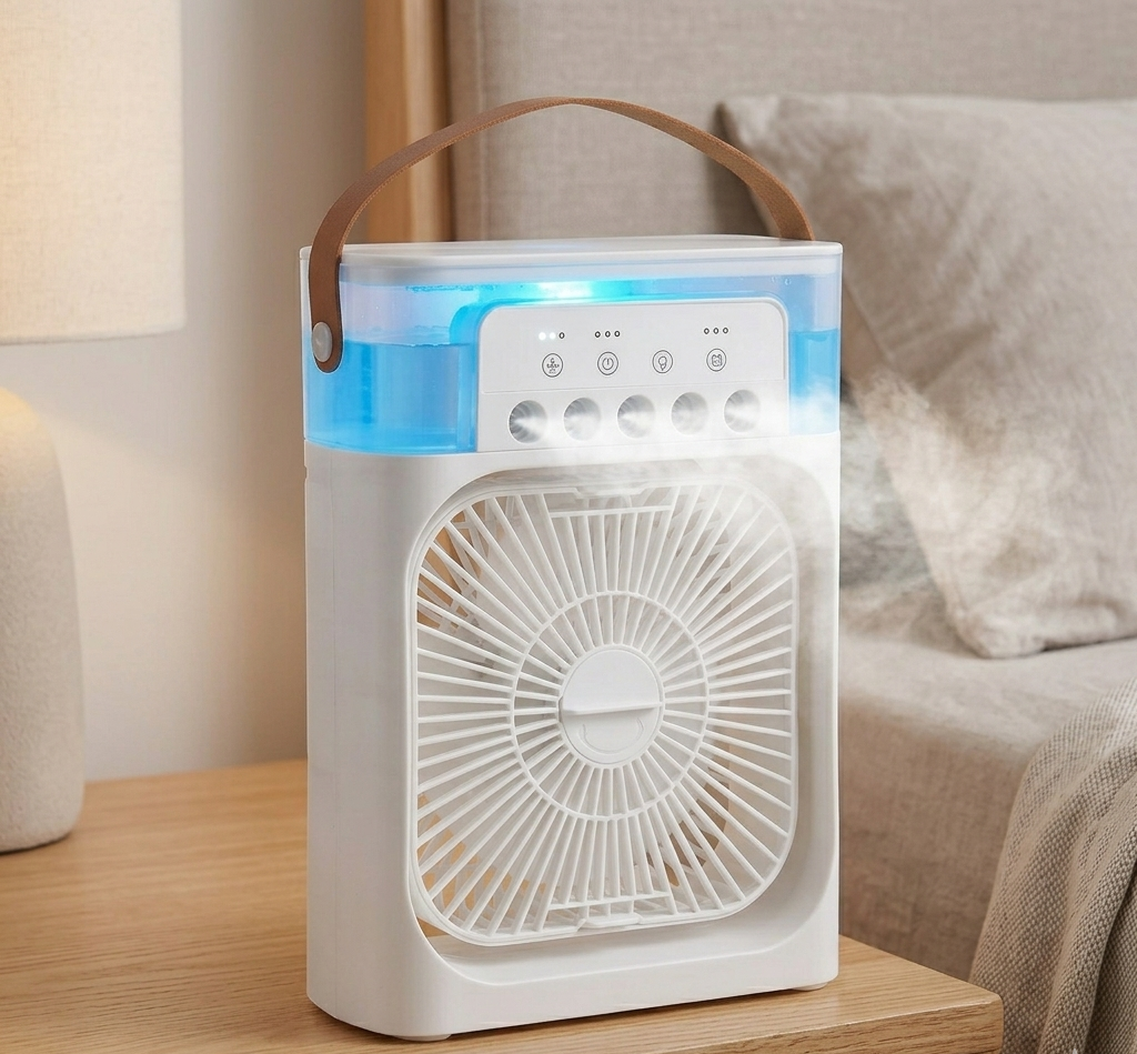 Ventilador Climatizador con pulverizador portátil